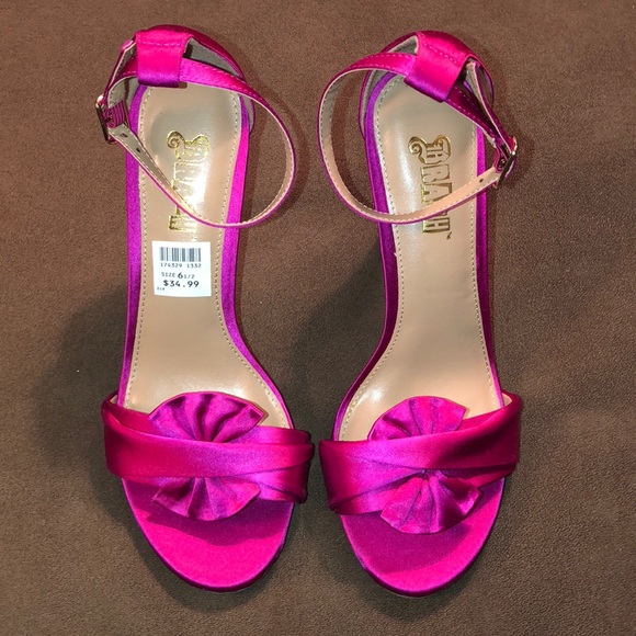 hot pink satin heels